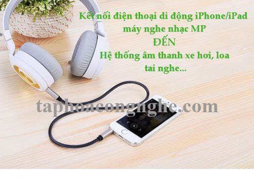 Ugreen 10601 0.5M màu xám đen cáp 3.5mm Pro audio đầu kim loại dây dù bọc chống nhiễu 50cm AV125 30010601